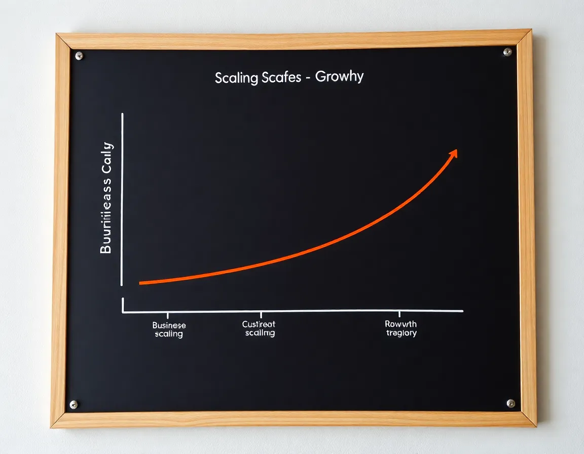Diagram showing business scaling and growth trajectory